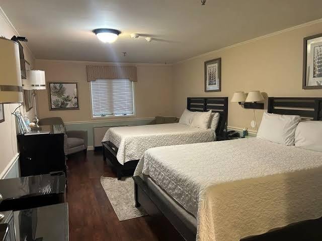 Comfortable family bedroom with two beds at Ronald McDonald House Norfolk